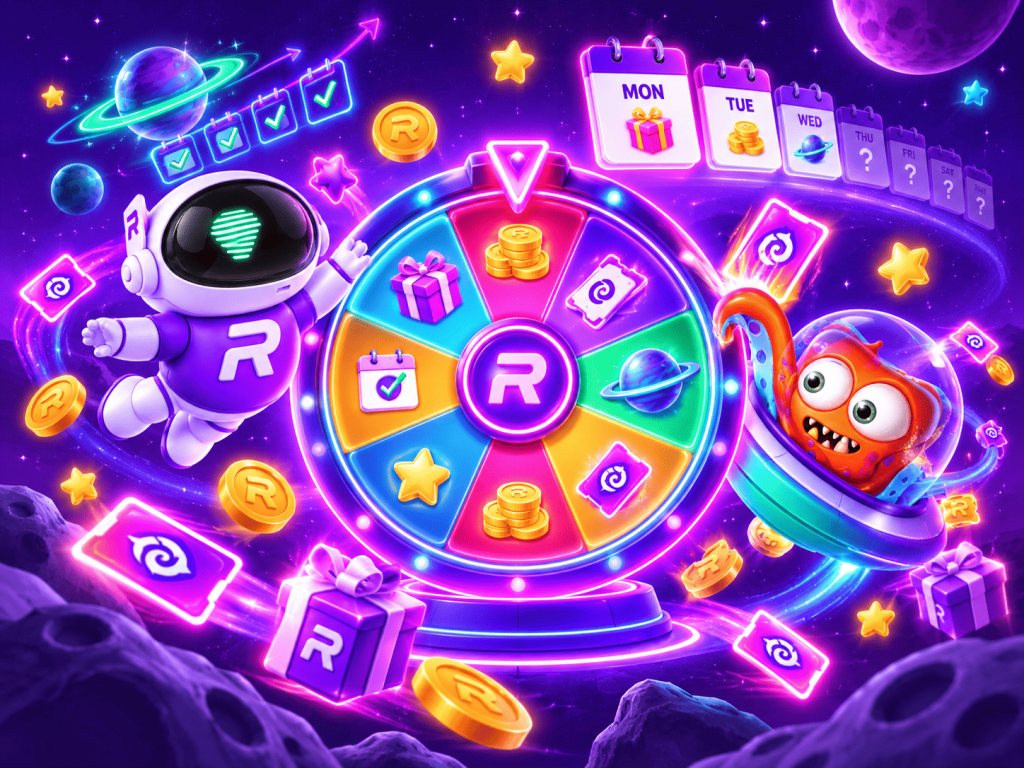 Casino Rocket daily bonuses, free spins and reward wheel promotion