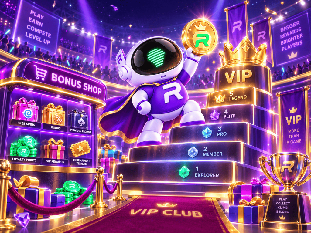 Casino Rocket VIP levels, loyalty club rewards and bonus shop gifts