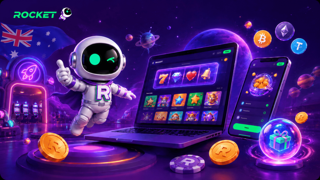 Casino Rocket online casino platform for Australian players with mobile games and crypto payments