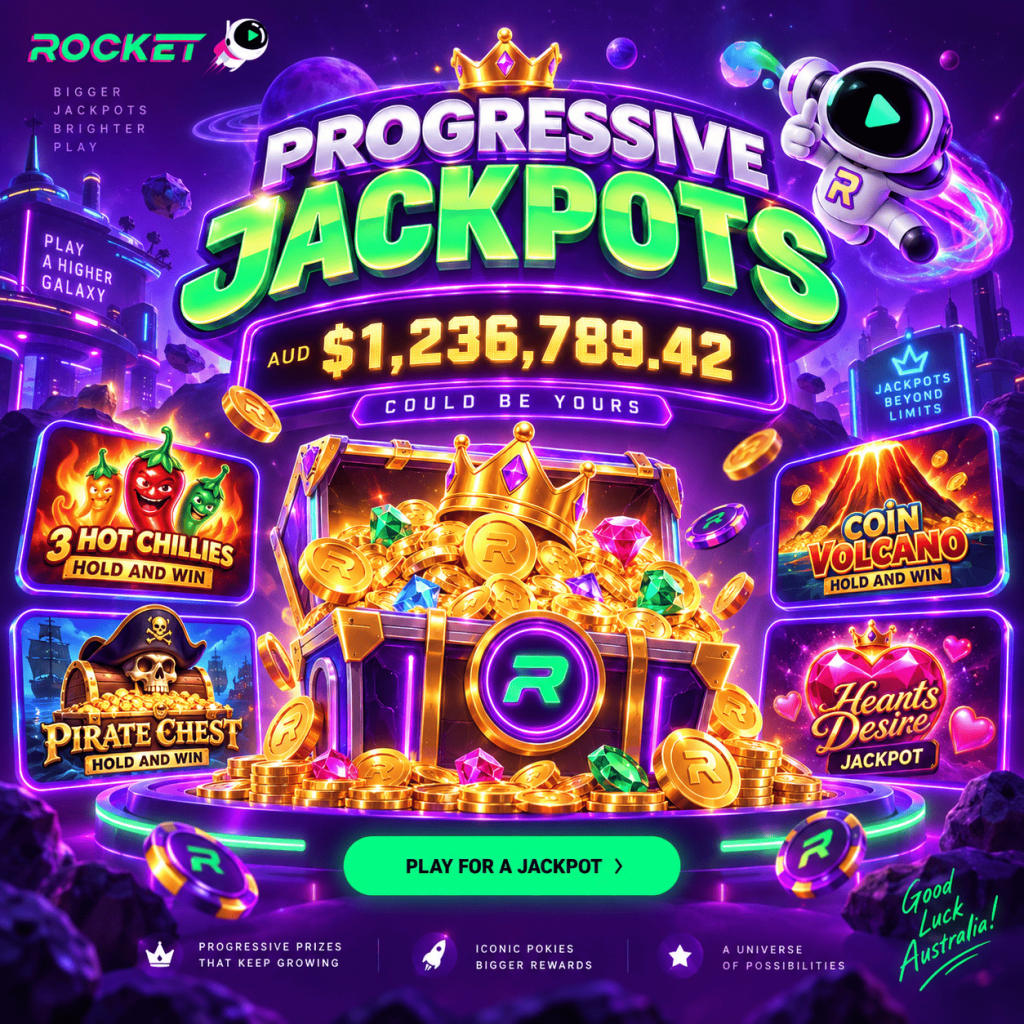Casino Rocket progressive jackpot pokies and jackpot games for Australian players