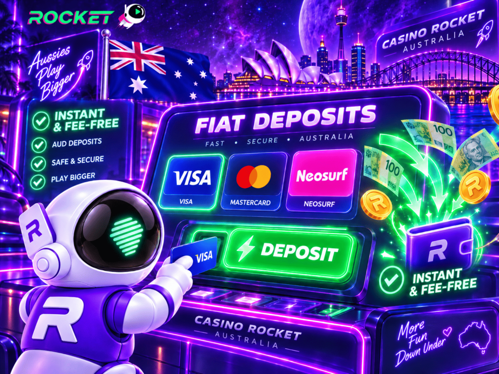 Casino Rocket fiat deposits in Australia using Visa, Mastercard and Neosurf